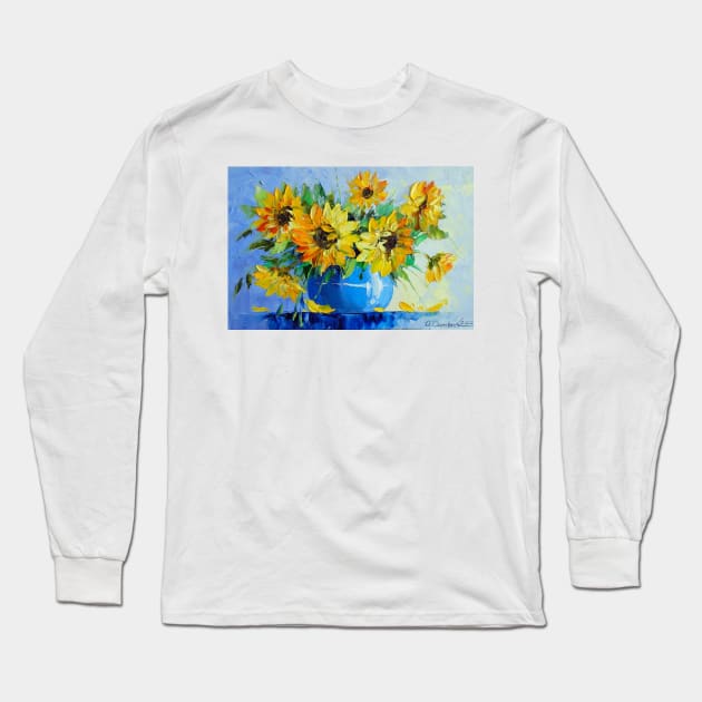A bouquet of sunflowers Long Sleeve T-Shirt by OLHADARCHUKART
